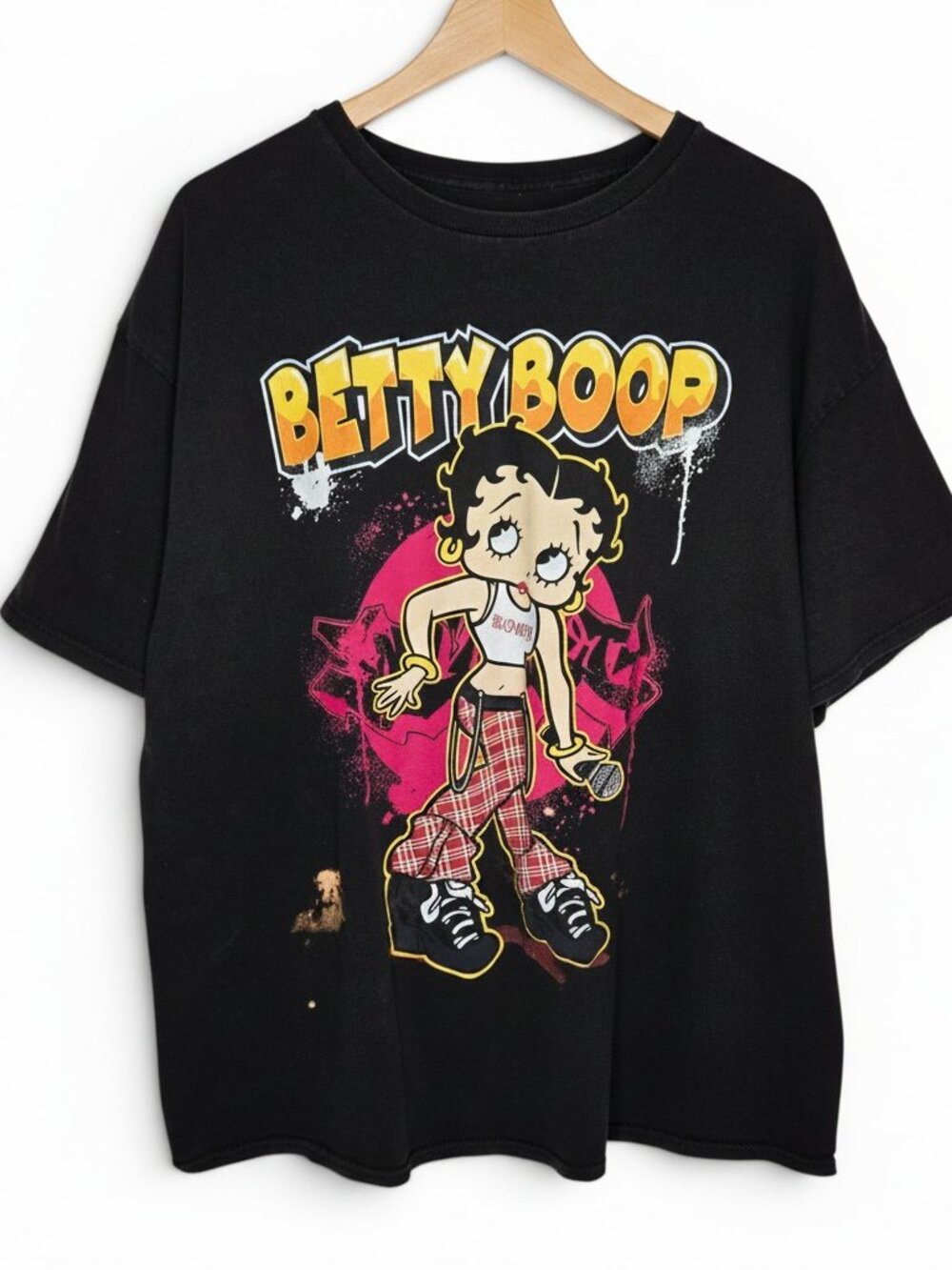 Betty Boop Distressed Look T Shirt Women Punk Ska Style‎ Print 2X